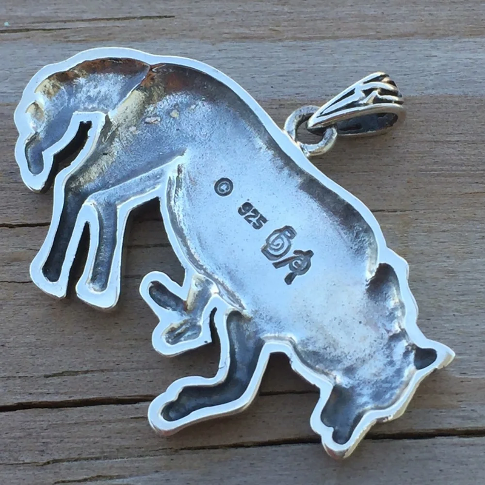 Celtic Norse Wolf Spiral Pendant solid .925 Sterling Silver Peter Stone - Picture 4 of 6